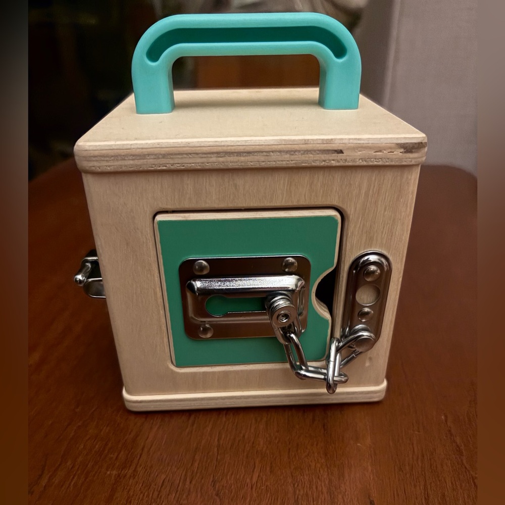 Lovevery Wooden Lock Box with Doors and Latches